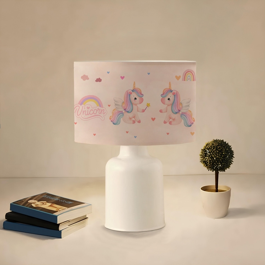 Barnlampa CANDY 1xE27/40W/230V rosa/vit