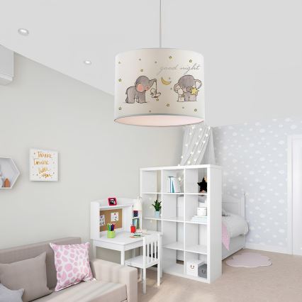 Barnlampa CANDY 1xE27/40W/230V vit/beige