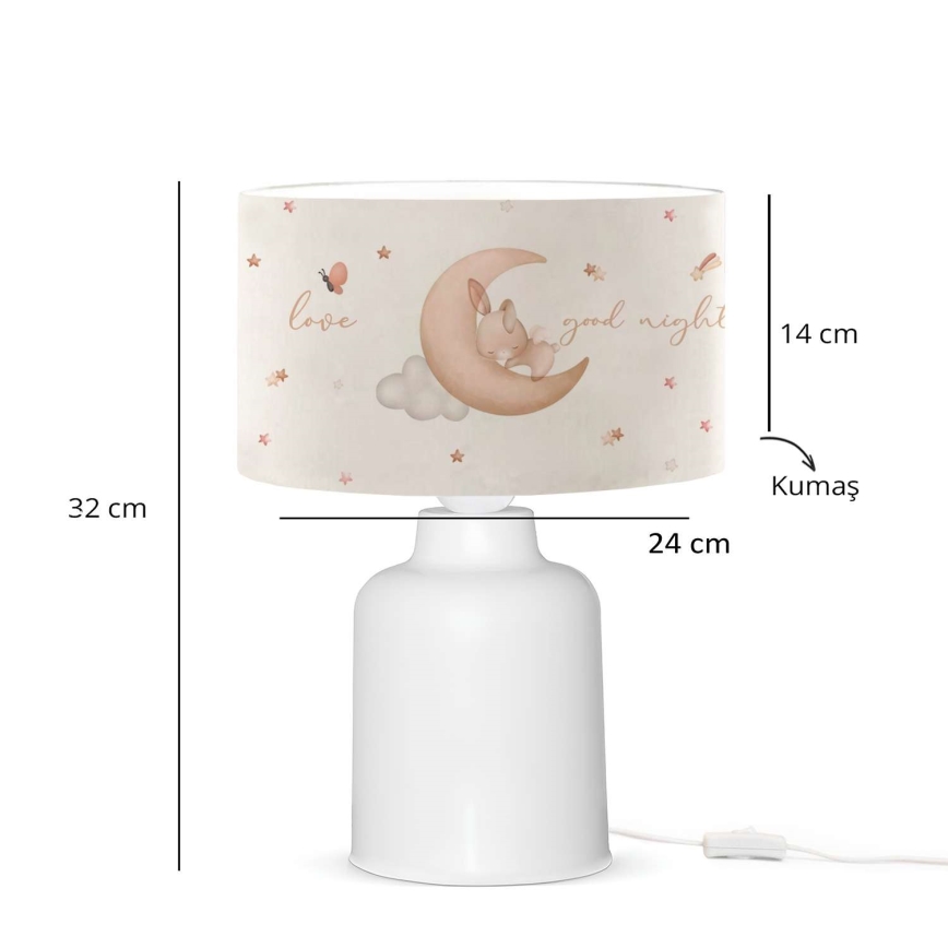 Barnlampa CANDY 1xE27/40W/230V vit/beige