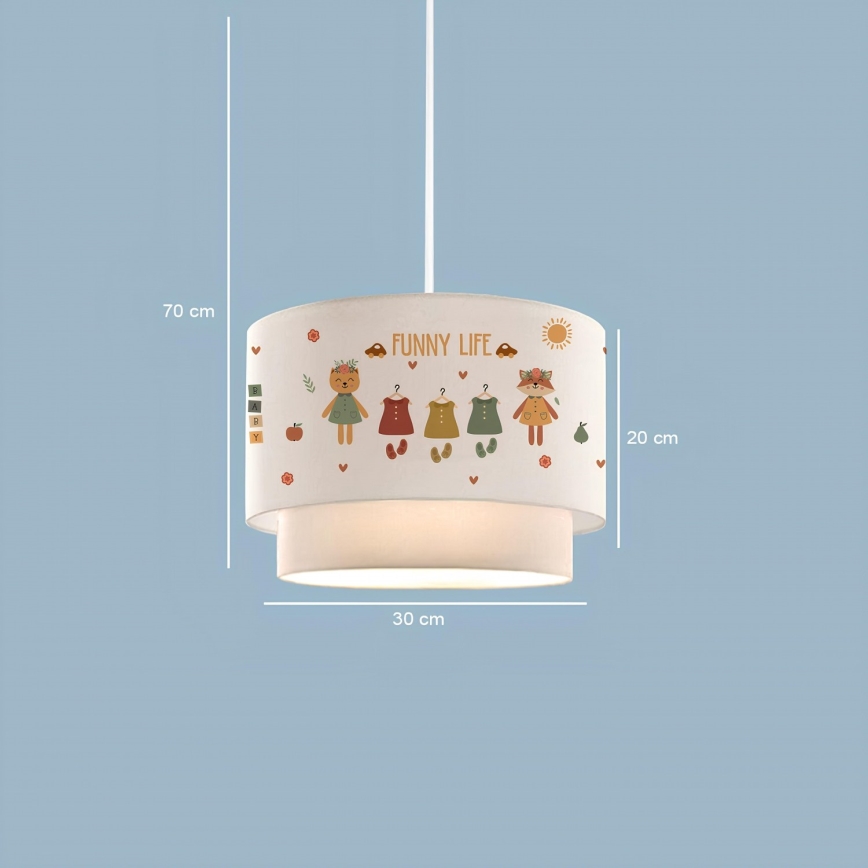 Barnlampa CANDY 1xE27/40W/230V vit/flerfärgad