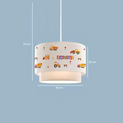 Barnlampa CANDY 1xE27/40W/230V vit/orange