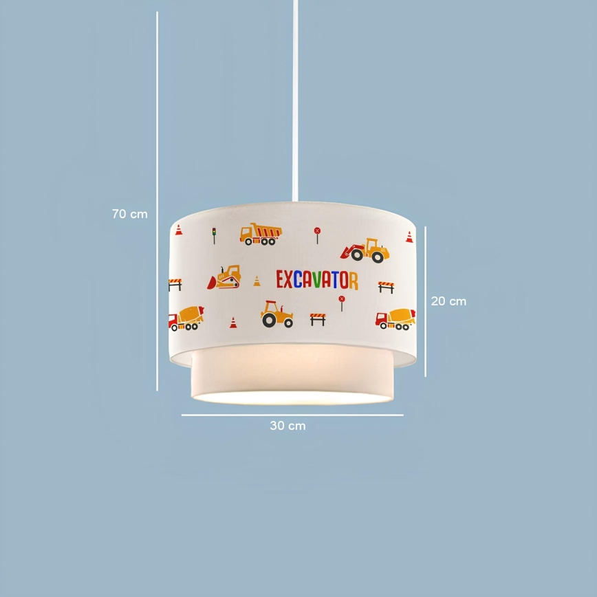 Barnlampa CANDY 1xE27/40W/230V vit/orange