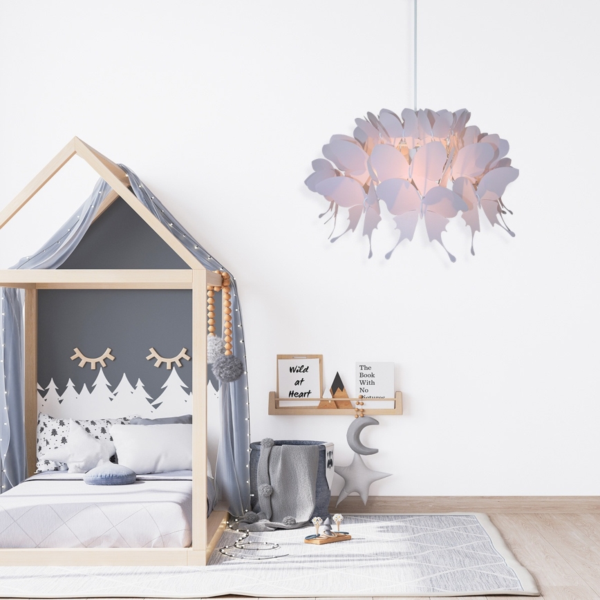 Barnlampa FARFALLA 1xE27/60W/230V rosa