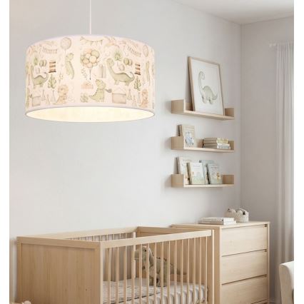 Barnlampa KIDS ROOM 1xE27/60W/230V Ø 40 cm dinosaurie