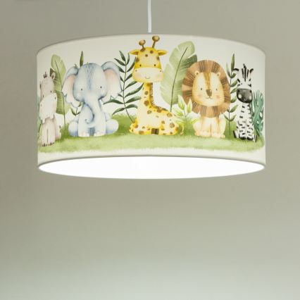 Barnlampa KIDS ROOM 1xE27/60W/230V Ø 40 cm djungel