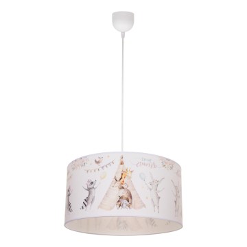 Barnlampa KIDS ROOM 1xE27/60W/230V Ø 40 cm med djurmotiv