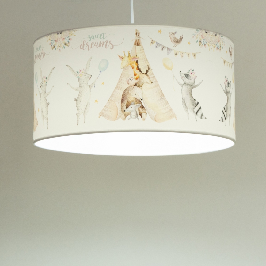 Barnlampa KIDS ROOM 1xE27/60W/230V Ø 40 cm med djurmotiv