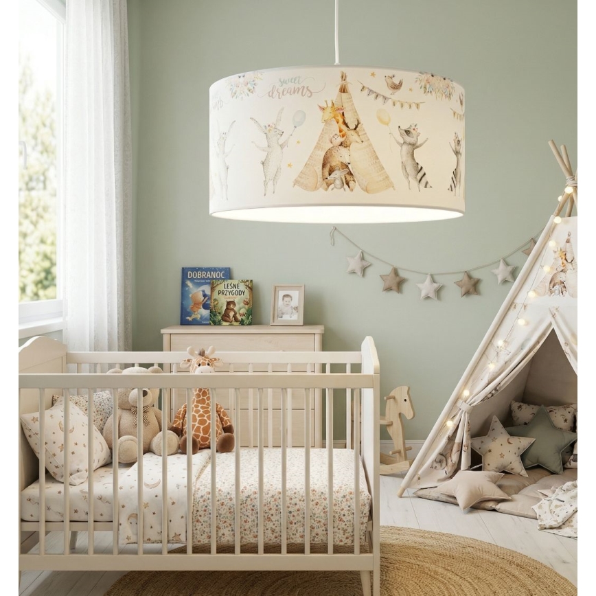 Barnlampa KIDS ROOM 1xE27/60W/230V Ø 40 cm med djurmotiv