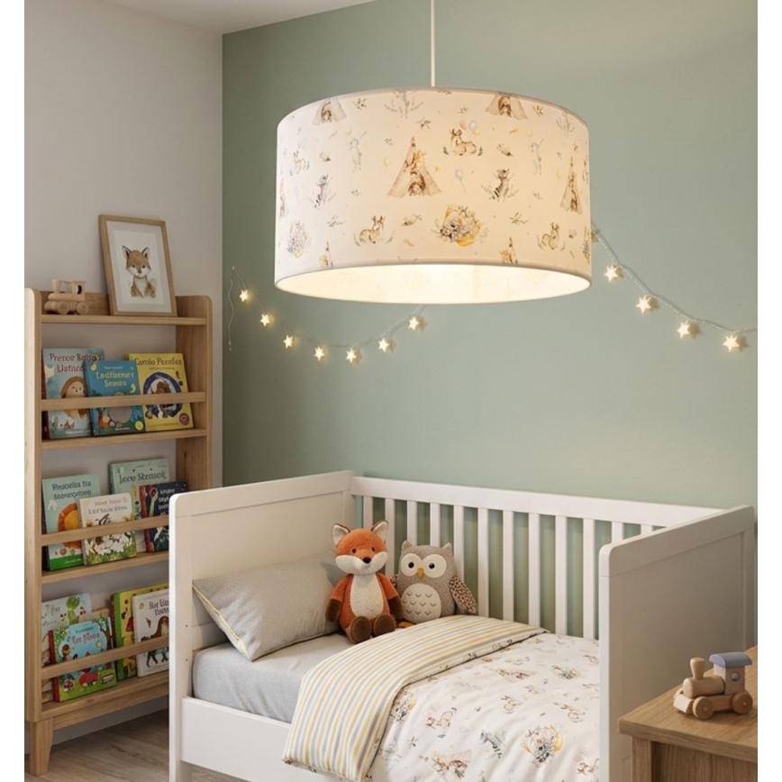 Barnlampa KIDS ROOM 1xE27/60W/230V Ø 40 cm med djurmotiv
