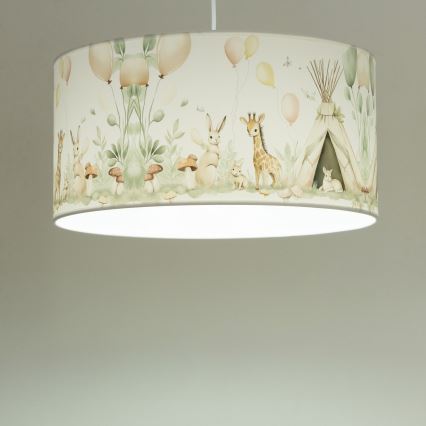 Barnlampa KIDS ROOM 1xE27/60W/230V Ø 40 cm med djurmotiv