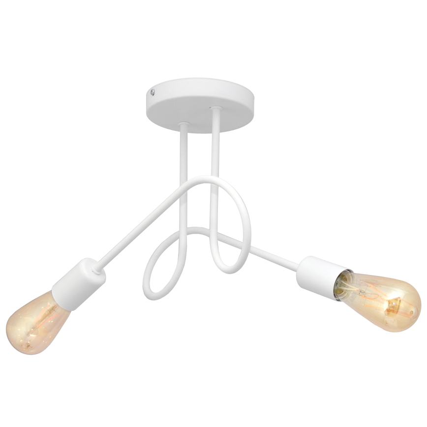 Barnlampa OXFORD med två E27-socklar, 15W, 230V, vit, takmonterad