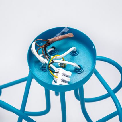 Barnplafondlampa OXFORD 5xE27/15W/230V blå