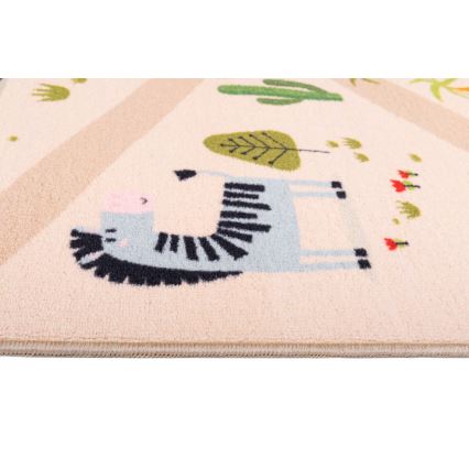 Barnmatta med halkskydd ARES STREETS 80x150 cm beige/safari