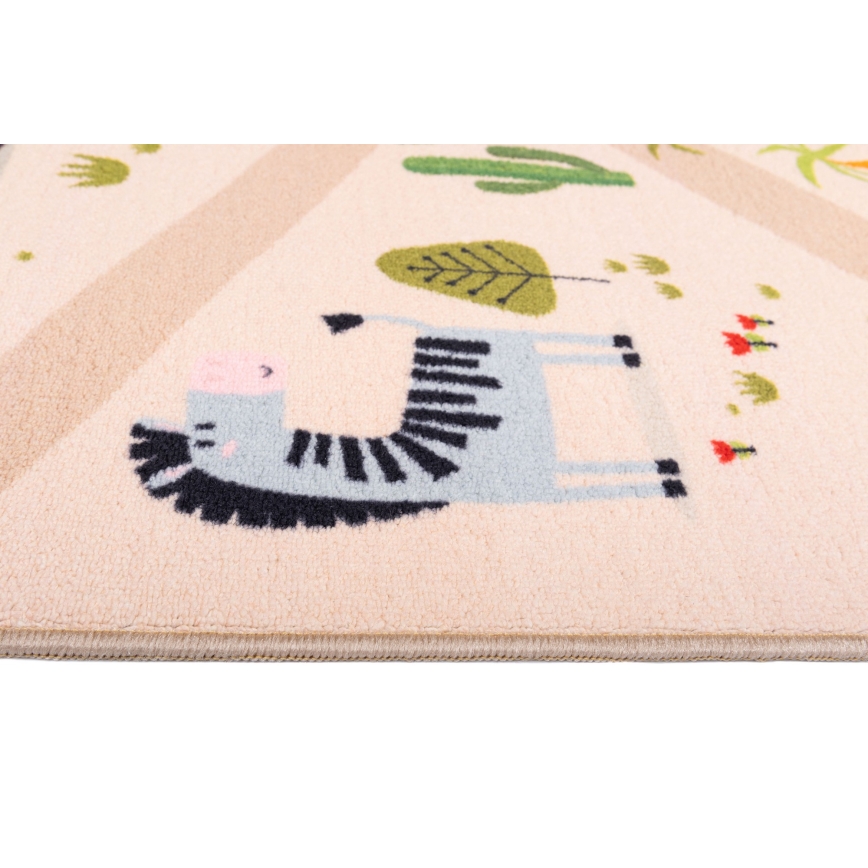 Barnmatta med halkskydd ARES STREETS 80x150 cm beige/safari