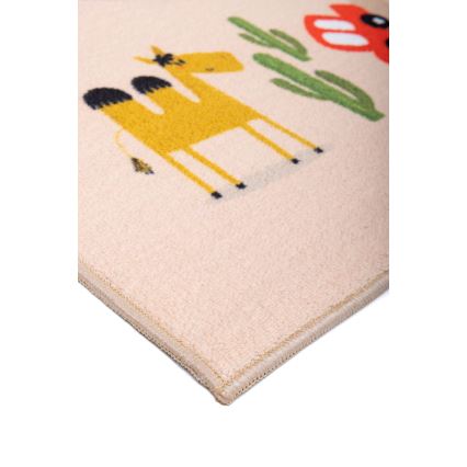 Barnmatta med halkskydd ARES STREETS 80x150 cm beige/safari