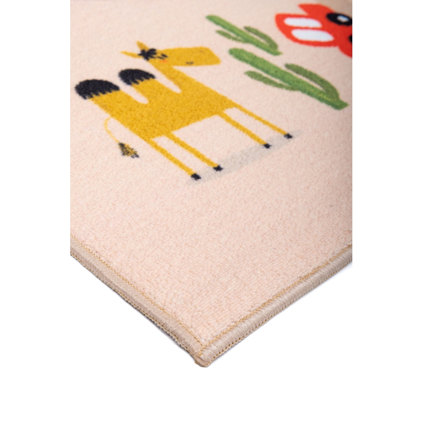 Barnmatta med halkskydd ARES STREETS 80x150 cm beige/safari