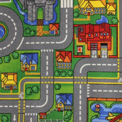 Barnmatta PLAYTOWN 120x170 cm flerfärgad/stadsmotiv