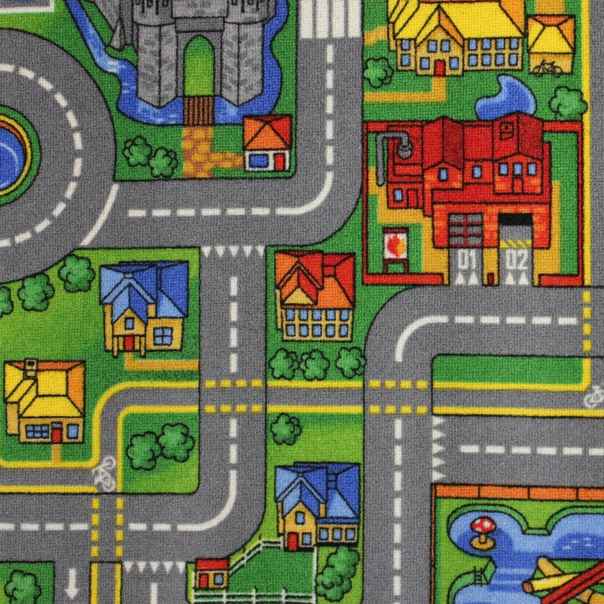 Barnmatta PLAYTOWN 160x220 cm flerfärgad/stad