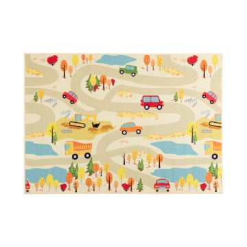 Barnmatta STELLA STREETS 100x150 cm beige/stadsmotiv