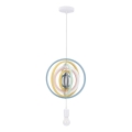 Barnpendel med sladd HOOPS 1xE27/20W/230V Ø 27 cm, färgglad