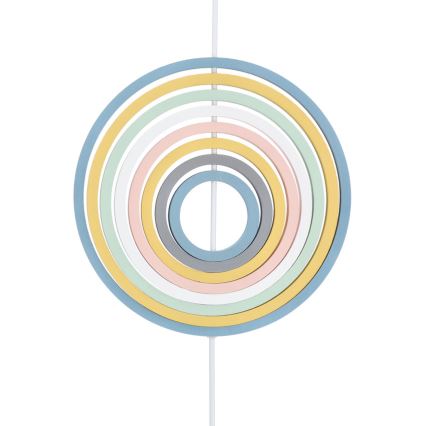 Barnpendel med sladd HOOPS 1xE27/20W/230V Ø 27 cm, färgglad