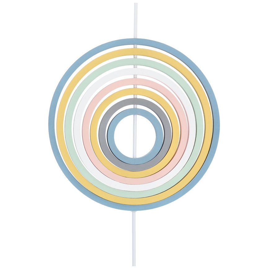 Barnpendel med sladd HOOPS 1xE27/20W/230V Ø 27 cm, färgglad