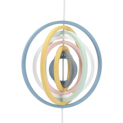 Barnpendel med sladd HOOPS 1xE27/20W/230V Ø 27 cm, färgglad