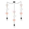 Barnpendel på vajer TRIO 3xE27/20W/230V rosa/vit