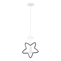 Barnpendel STARS med sladd 1xE27/20W/230V svart/vit