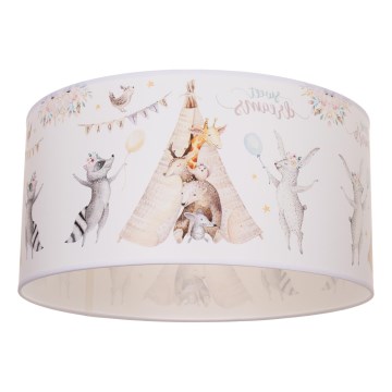 Barnrumstaklampa KIDS ROOM 1xE27/60W/230V Ø 40 cm, djurmotiv