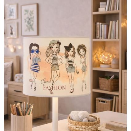 Barns bordslampa GIRLS VIBES 1xE27/60W/230V Ø 18 cm för flickor