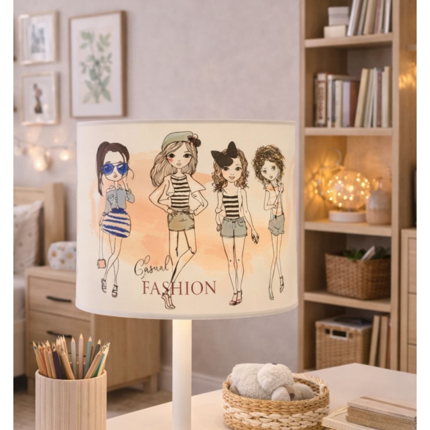 Barns bordslampa GIRLS VIBES 1xE27/60W/230V Ø 18 cm för flickor