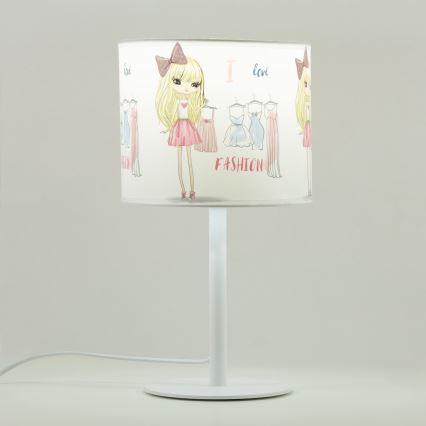 Barns bordslampa GIRLS VIBES 1xE27/60W/230V Ø 18 cm Jag älskar mode