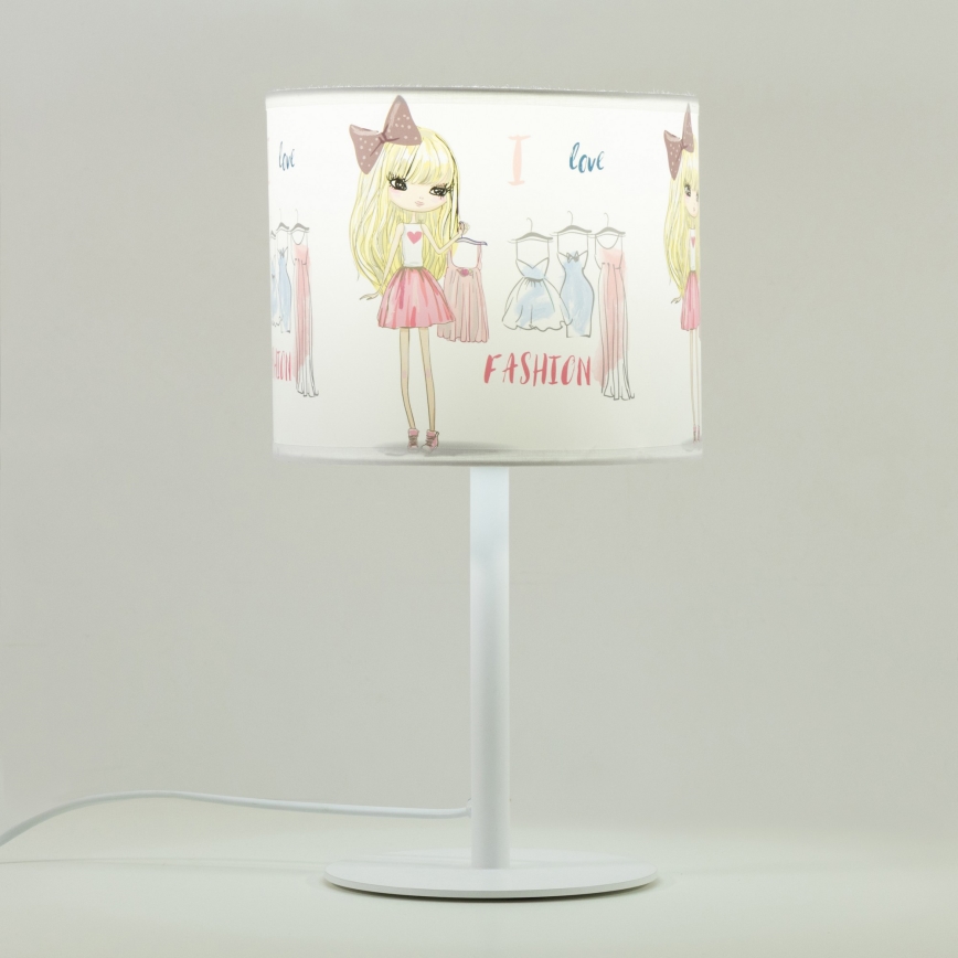Barns bordslampa GIRLS VIBES 1xE27/60W/230V Ø 18 cm Jag älskar mode