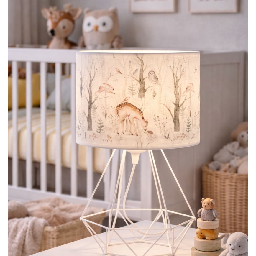 Barns bordslampa KIDS ROOM 1xE27/60W/230V, Ø 18 cm, med charmiga djurmotiv