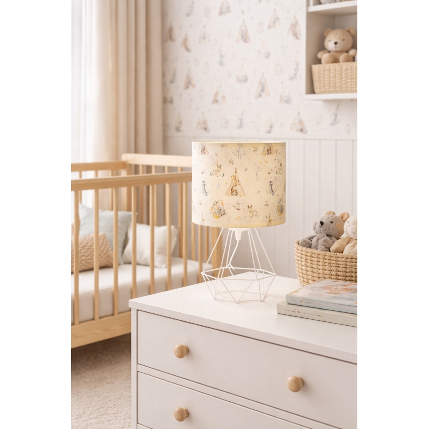 Barns bordslampa KIDS ROOM 1xE27/60W/230V, Ø 18 cm, med djurmotiv