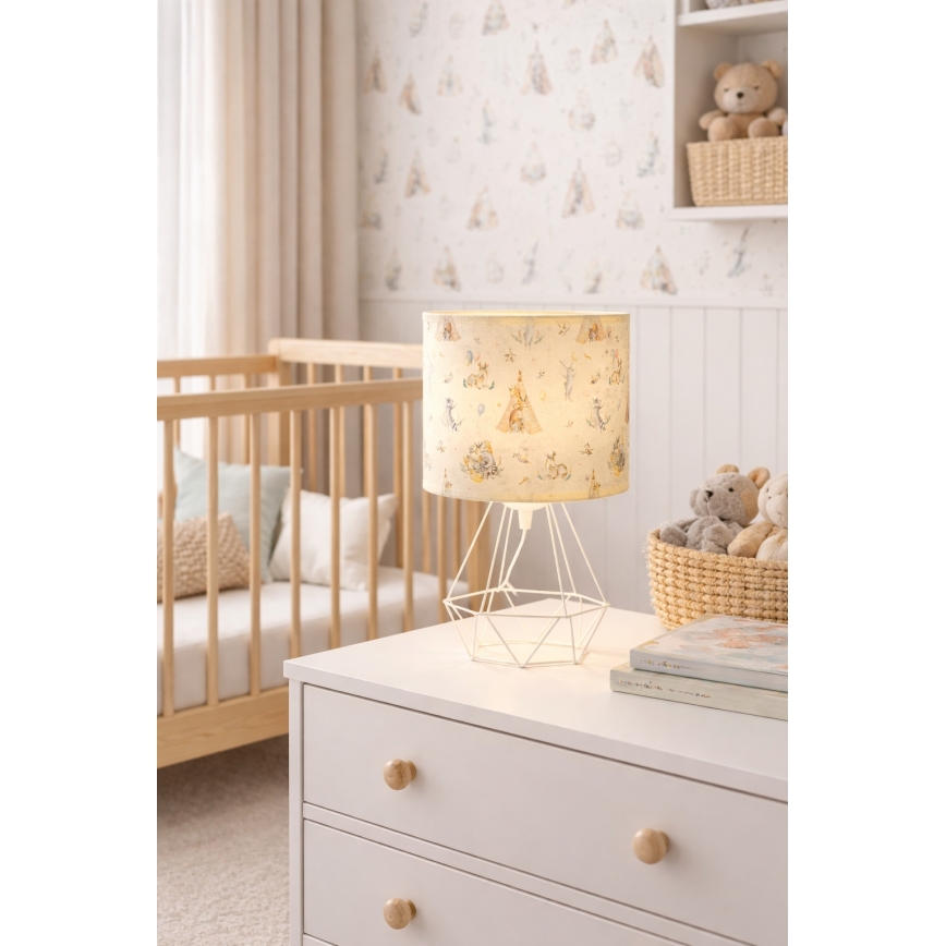 Barns bordslampa KIDS ROOM 1xE27/60W/230V, Ø 18 cm, med djurmotiv