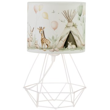Barns bordslampa KIDS ROOM 1xE27/60W/230V Ø 18 cm med djurmotiv