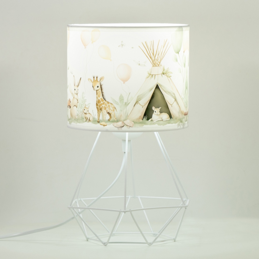 Barns bordslampa KIDS ROOM 1xE27/60W/230V Ø 18 cm med djurmotiv