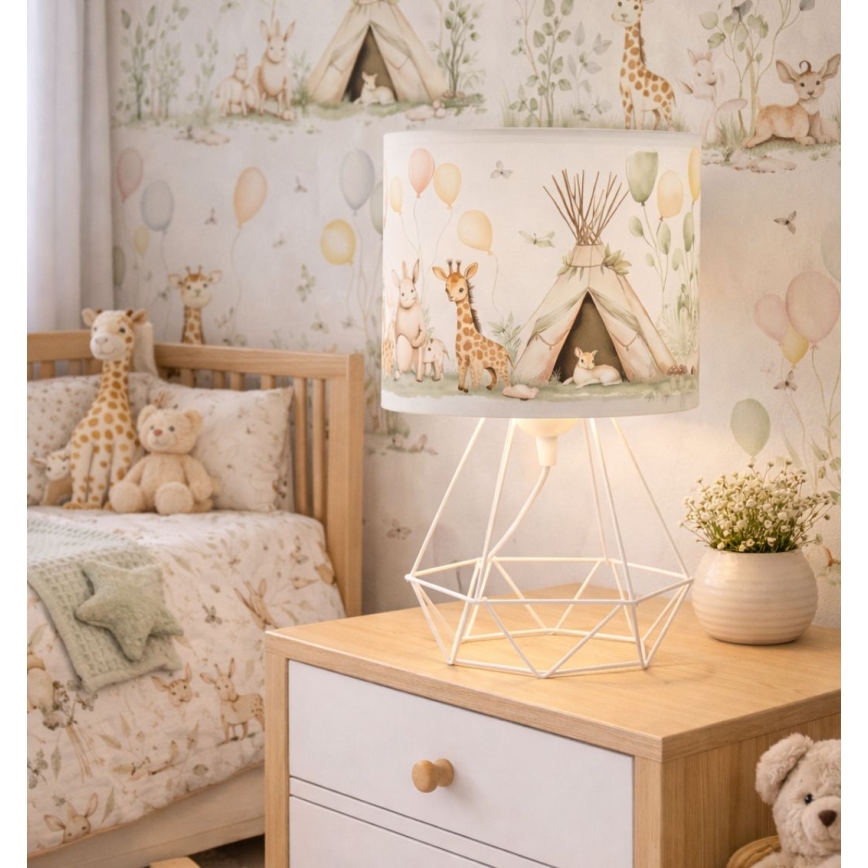 Barns bordslampa KIDS ROOM 1xE27/60W/230V Ø 18 cm med djurmotiv