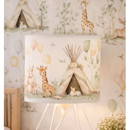 Barns bordslampa KIDS ROOM 1xE27/60W/230V Ø 18 cm med djurmotiv