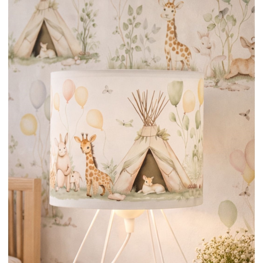 Barns bordslampa KIDS ROOM 1xE27/60W/230V Ø 18 cm med djurmotiv