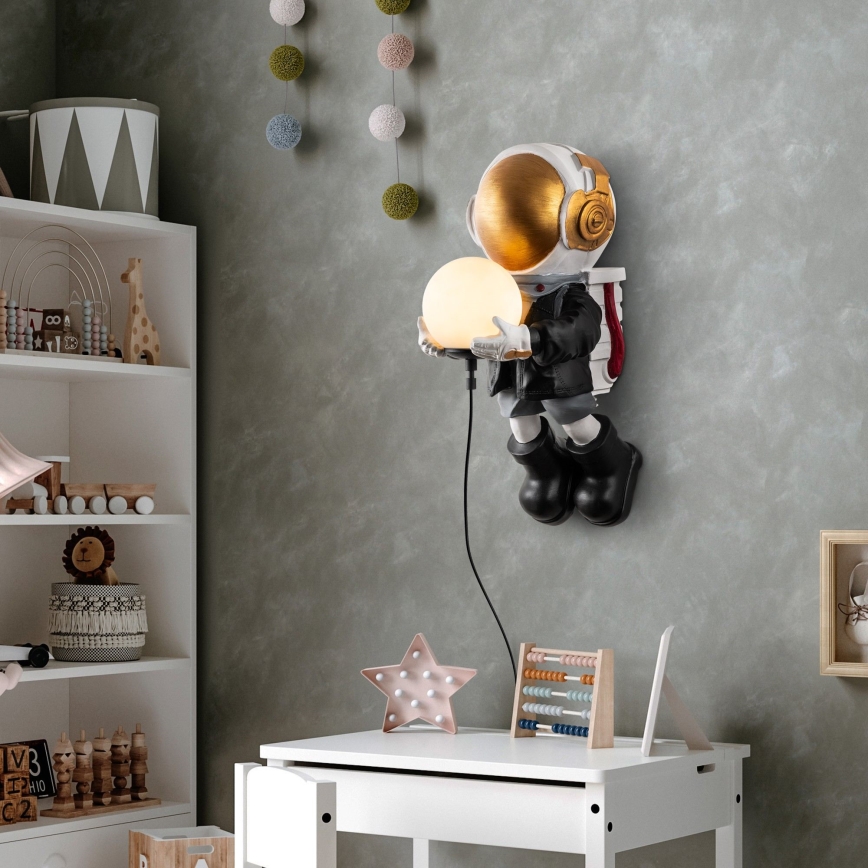 Barnvägglampa ASTRONAUT 1xE14/40W/230V i koppar