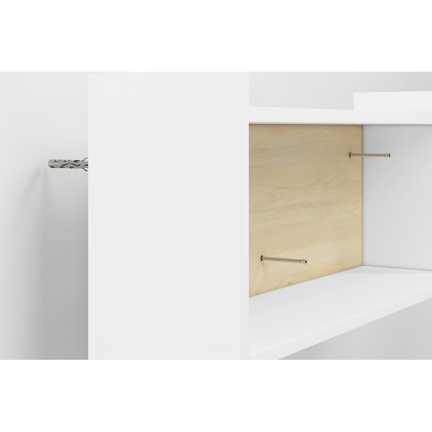 Barnvägghylla BUBO 35x72 cm vit/ljust bokträ