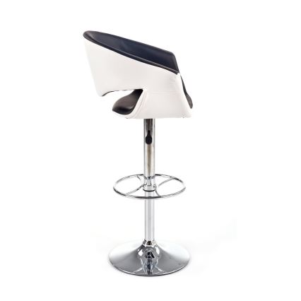 Barstol 115x60 cm vit/svart/skinande krom
