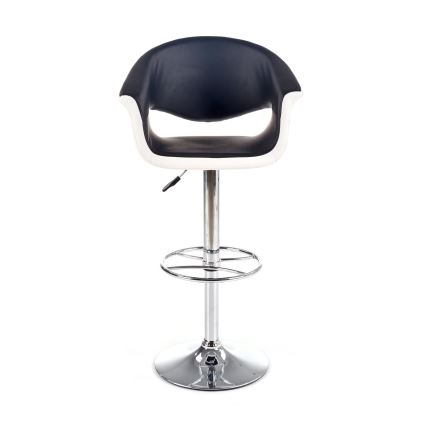 Barstol 115x60 cm vit/svart/skinande krom