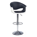 Barstol 115x60 cm vit/svart/skinande krom