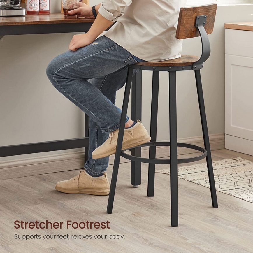 Barstol AVEN brun/svart