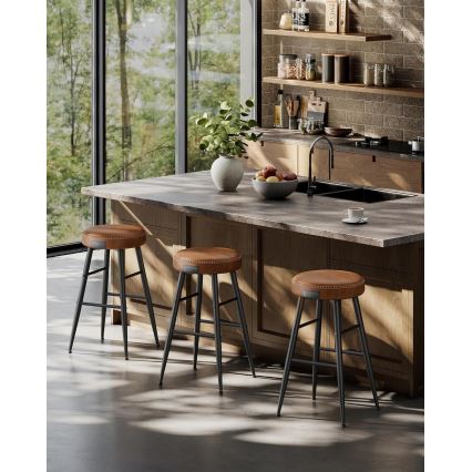 Barstol LIOR, 2 st, brun/svart