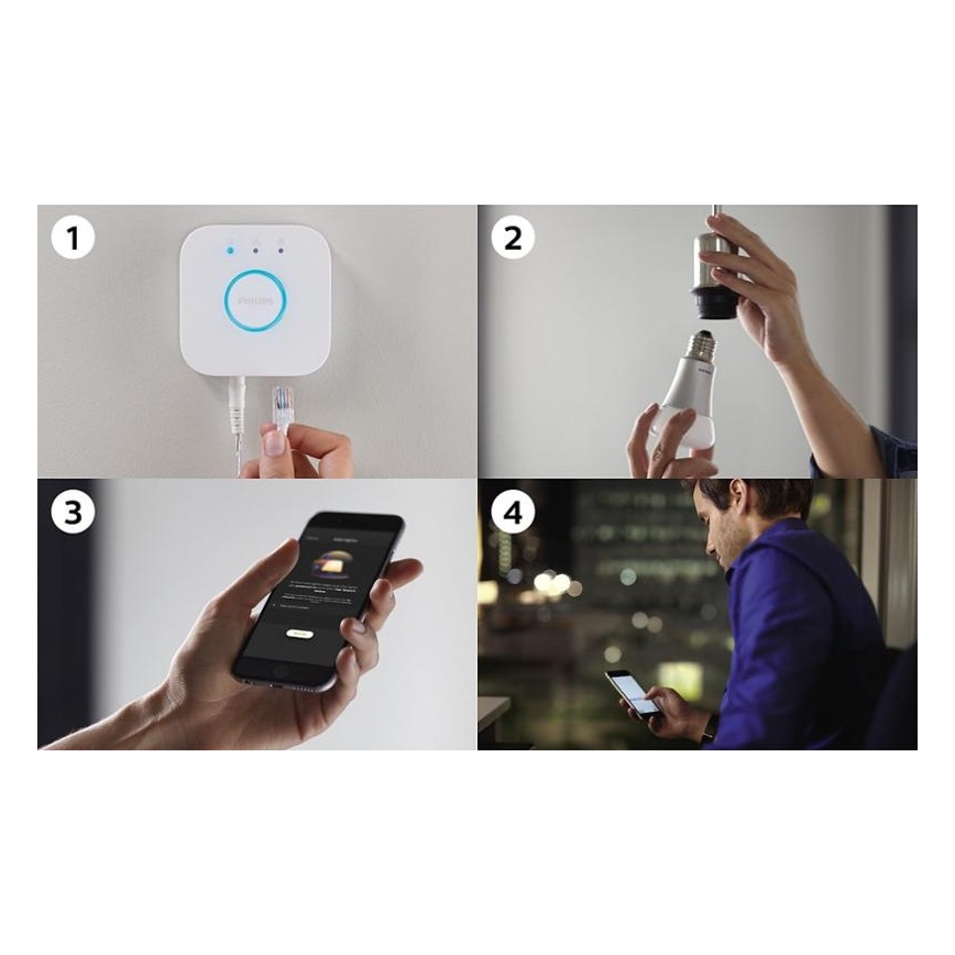 Basic set Philips Hue STARTER KIT WHITE självstartande 3xE27/9W 2700K + anslutningsenhet